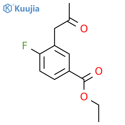 Ethyl 4-fluoro-3-(2-oxopropyl)benzoate structure