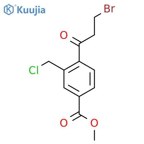 Methyl 4-(3-bromopropanoyl)-3-(chloromethyl)benzoate structure