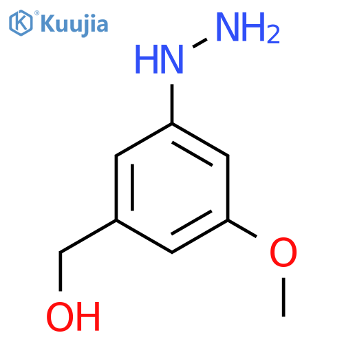 3-(Hydroxymethyl)-5-methoxyphenylhydrazine structure