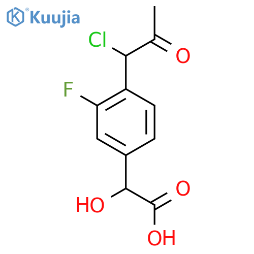 4-(1-Chloro-2-oxopropyl)-3-fluoromandelic acid structure