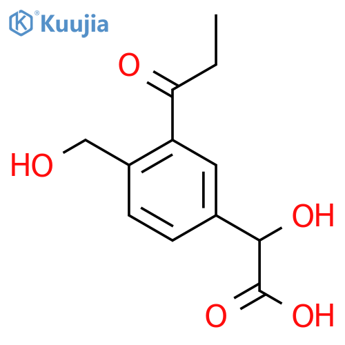 4-(Hydroxymethyl)-3-propionylmandelic acid structure