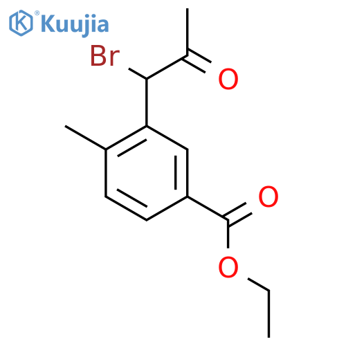 Ethyl 3-(1-bromo-2-oxopropyl)-4-methylbenzoate structure