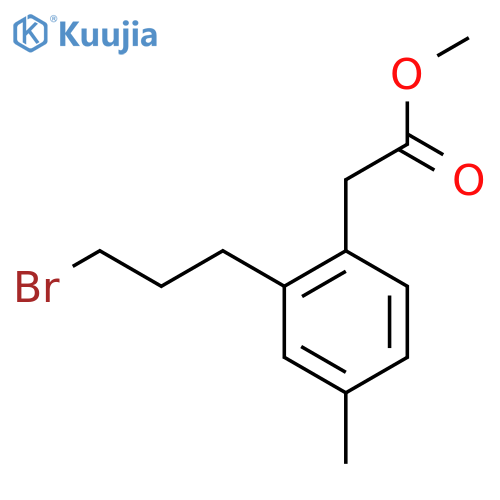 Methyl 2-(3-bromopropyl)-4-methylphenylacetate structure