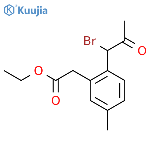 Ethyl 2-(1-bromo-2-oxopropyl)-5-methylphenylacetate structure