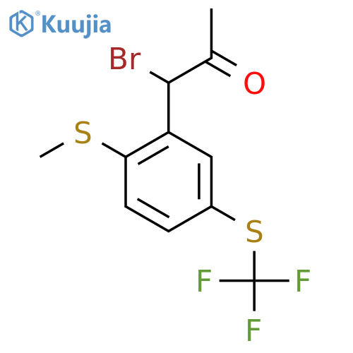 1-Bromo-1-(2-(methylthio)-5-(trifluoromethylthio)phenyl)propan-2-one structure