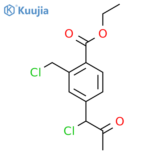 Ethyl 4-(1-chloro-2-oxopropyl)-2-(chloromethyl)benzoate structure