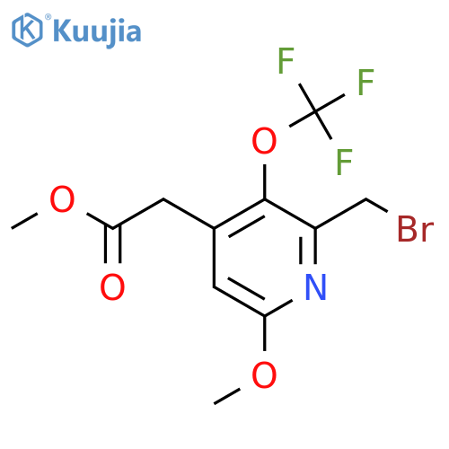 Methyl 2-(bromomethyl)-6-methoxy-3-(trifluoromethoxy)pyridine-4-acetate structure