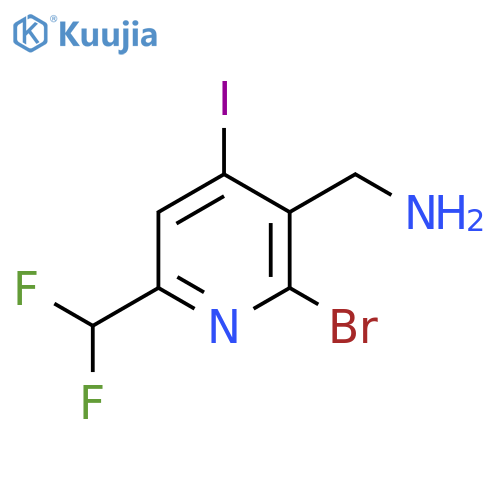 3-(Aminomethyl)-2-bromo-6-(difluoromethyl)-4-iodopyridine structure