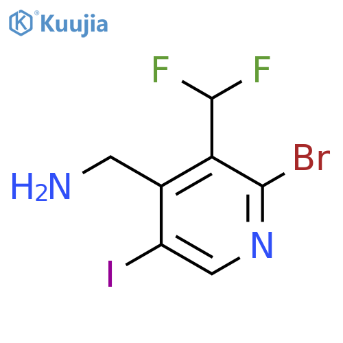 4-(Aminomethyl)-2-bromo-3-(difluoromethyl)-5-iodopyridine structure