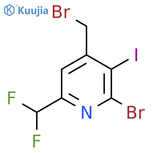 2-Bromo-4-(bromomethyl)-6-(difluoromethyl)-3-iodopyridine structure