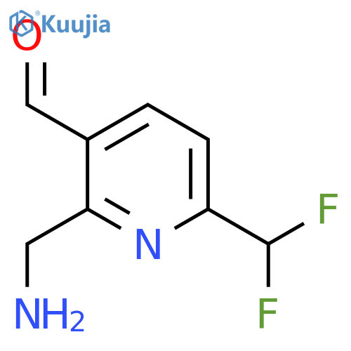 2-(Aminomethyl)-6-(difluoromethyl)pyridine-3-carboxaldehyde structure