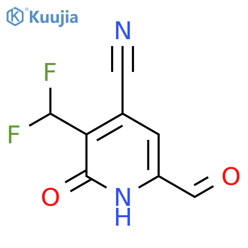 4-Cyano-3-(difluoromethyl)-2-hydroxypyridine-6-carboxaldehyde structure