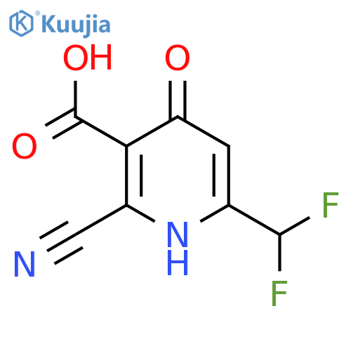 2-Cyano-6-(difluoromethyl)-4-hydroxypyridine-3-carboxylic acid structure