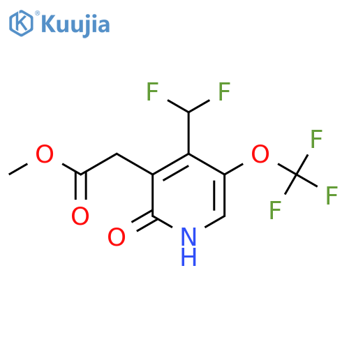 Methyl 4-(difluoromethyl)-2-hydroxy-5-(trifluoromethoxy)pyridine-3-acetate structure