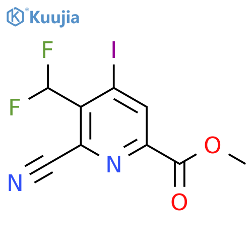 Methyl 2-cyano-3-(difluoromethyl)-4-iodopyridine-6-carboxylate structure