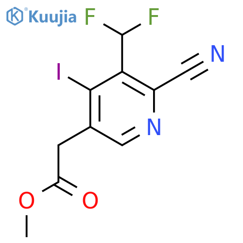 Methyl 2-cyano-3-(difluoromethyl)-4-iodopyridine-5-acetate structure