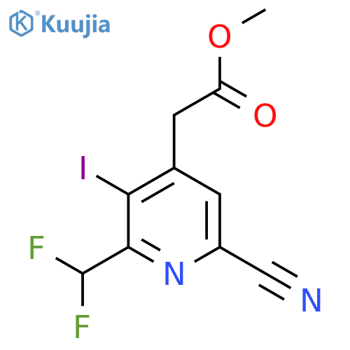 Methyl 6-cyano-2-(difluoromethyl)-3-iodopyridine-4-acetate structure
