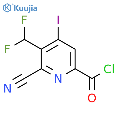 2-Cyano-3-(difluoromethyl)-4-iodopyridine-6-carbonyl chloride structure
