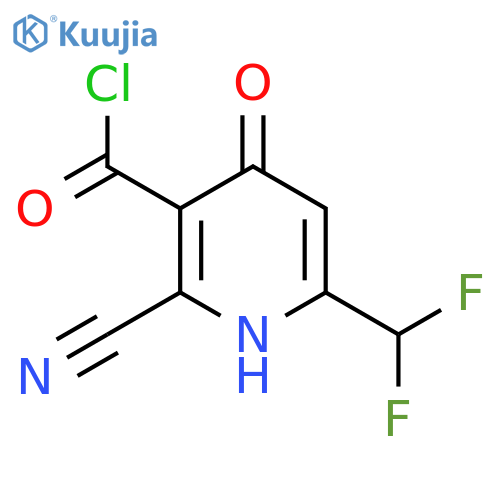 2-Cyano-6-(difluoromethyl)-4-hydroxypyridine-3-carbonyl chloride structure
