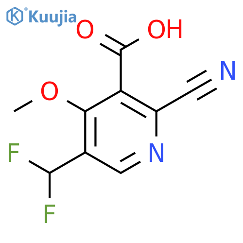 2-Cyano-5-(difluoromethyl)-4-methoxypyridine-3-carboxylic acid structure