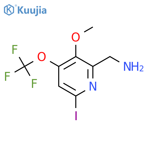 2-(Aminomethyl)-6-iodo-3-methoxy-4-(trifluoromethoxy)pyridine structure