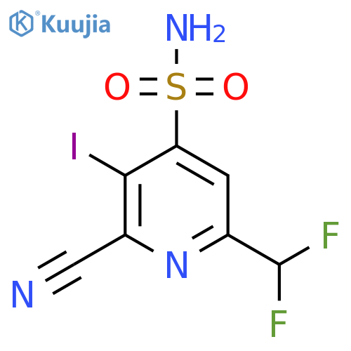 2-Cyano-6-(difluoromethyl)-3-iodopyridine-4-sulfonamide structure