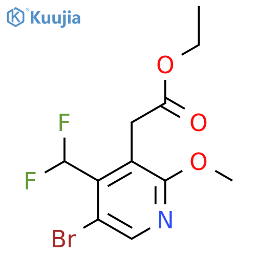 Ethyl 5-bromo-4-(difluoromethyl)-2-methoxypyridine-3-acetate structure