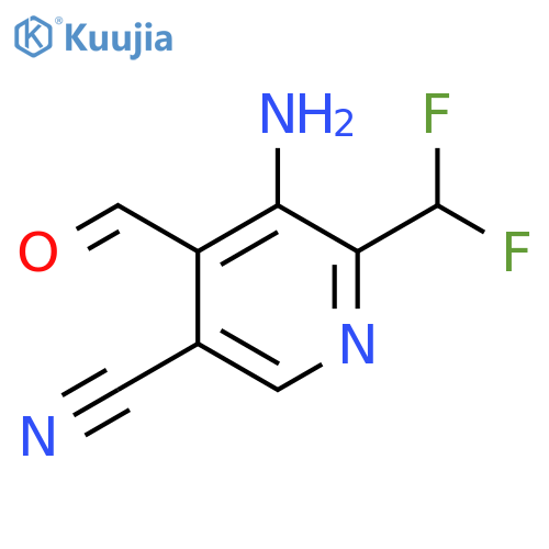 3-Amino-5-cyano-2-(difluoromethyl)pyridine-4-carboxaldehyde structure