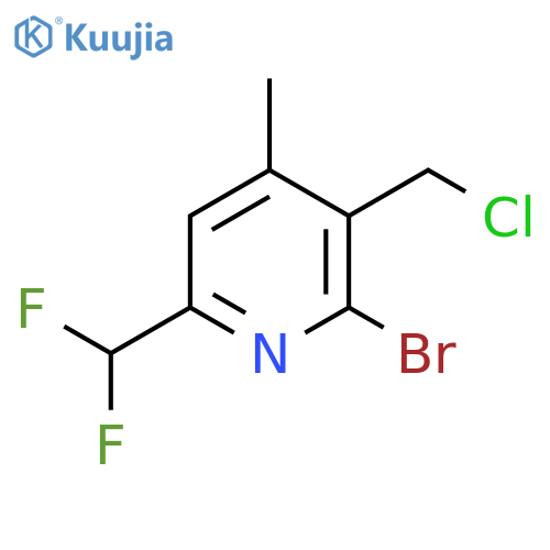 2-Bromo-3-(chloromethyl)-6-(difluoromethyl)-4-methylpyridine structure