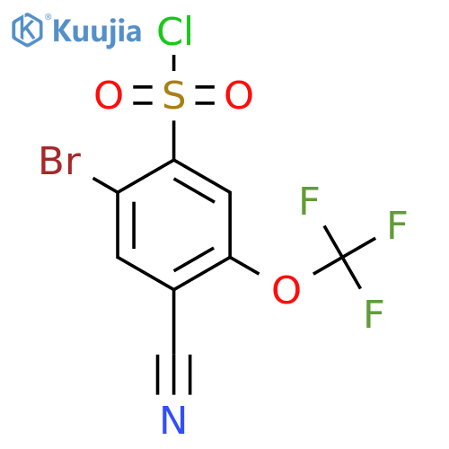 2-Bromo-4-cyano-5-(trifluoromethoxy)benzenesulfonyl chloride structure