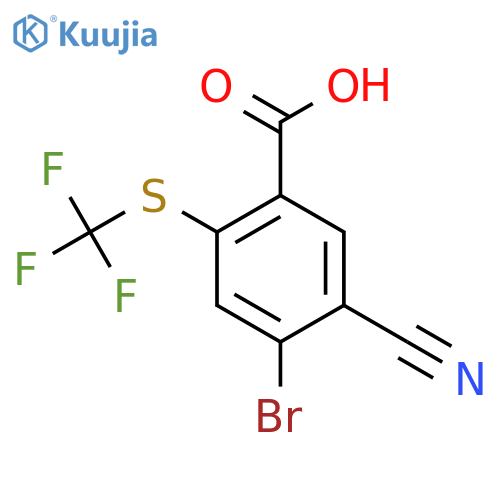 4-Bromo-5-cyano-2-(trifluoromethylthio)benzoic acid structure