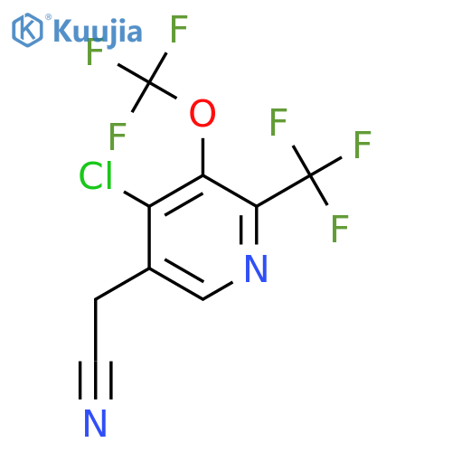 4-Chloro-3-(trifluoromethoxy)-2-(trifluoromethyl)pyridine-5-acetonitrile structure