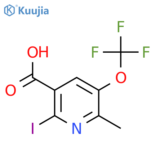 2-Iodo-6-methyl-5-(trifluoromethoxy)pyridine-3-carboxylic acid structure