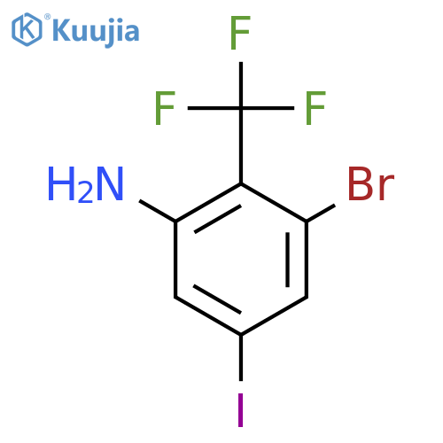 3-Bromo-5-iodo-2-(trifluoromethyl)aniline structure
