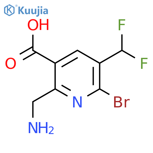 2-(Aminomethyl)-6-bromo-5-(difluoromethyl)pyridine-3-carboxylic acid structure