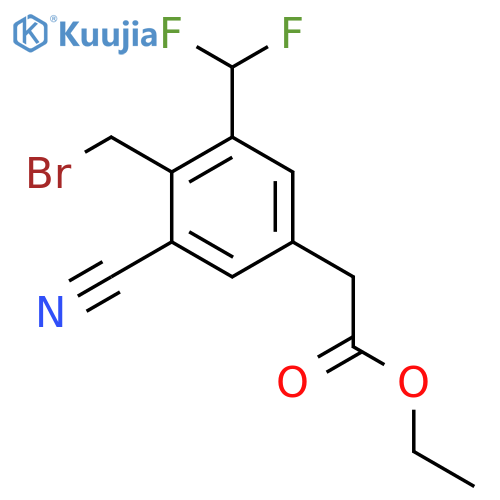 Ethyl 4-bromomethyl-3-cyano-5-(difluoromethyl)phenylacetate structure