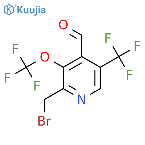 2-(Bromomethyl)-3-(trifluoromethoxy)-5-(trifluoromethyl)pyridine-4-carboxaldehyde structure