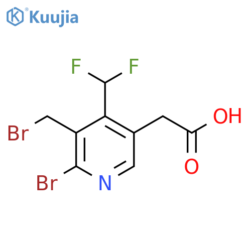 2-Bromo-3-(bromomethyl)-4-(difluoromethyl)pyridine-5-acetic acid structure