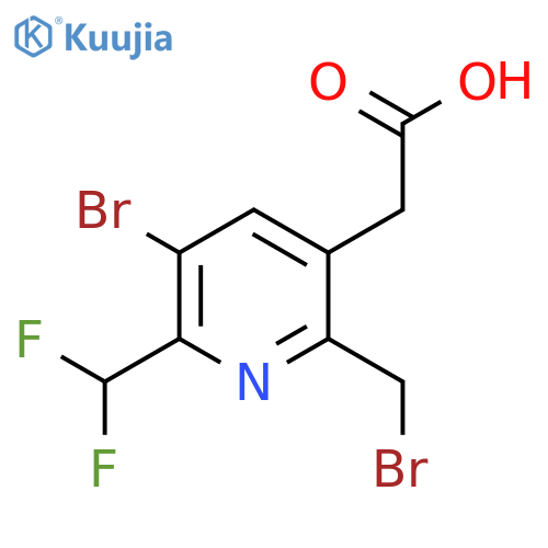 3-Bromo-6-(bromomethyl)-2-(difluoromethyl)pyridine-5-acetic acid structure