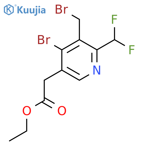 Ethyl 4-bromo-3-(bromomethyl)-2-(difluoromethyl)pyridine-5-acetate structure