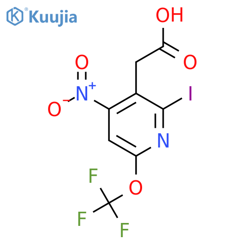2-Iodo-4-nitro-6-(trifluoromethoxy)pyridine-3-acetic acid structure