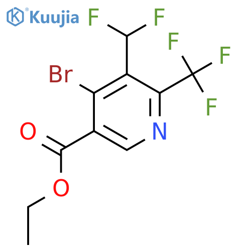 Ethyl 4-bromo-3-(difluoromethyl)-2-(trifluoromethyl)pyridine-5-carboxylate structure