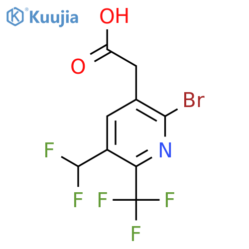 2-Bromo-5-(difluoromethyl)-6-(trifluoromethyl)pyridine-3-acetic acid structure