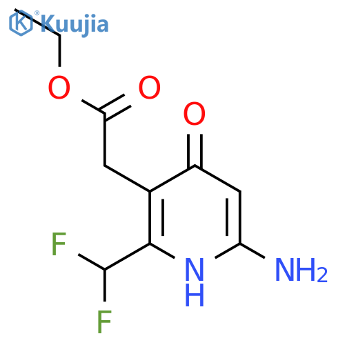 Ethyl 6-amino-2-(difluoromethyl)-4-hydroxypyridine-3-acetate structure