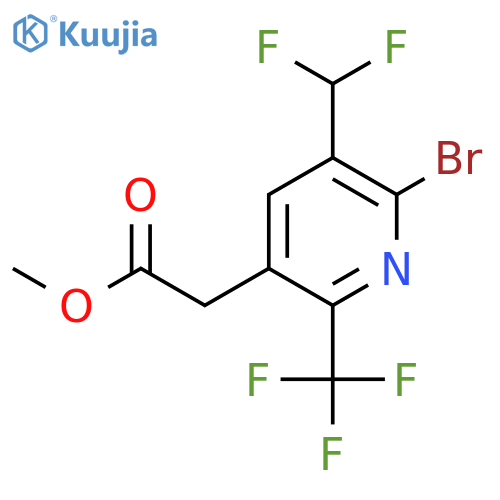 Methyl 2-bromo-3-(difluoromethyl)-6-(trifluoromethyl)pyridine-5-acetate structure