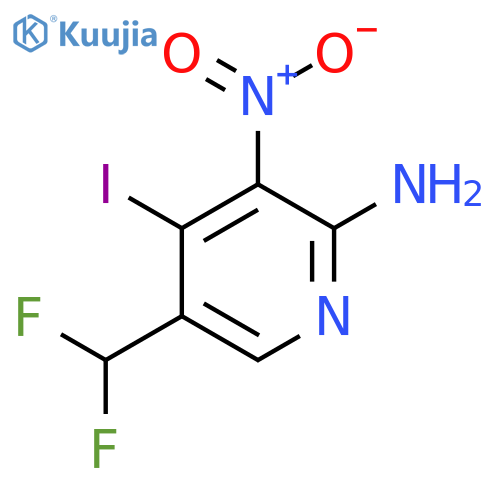 2-Amino-5-(difluoromethyl)-4-iodo-3-nitropyridine structure