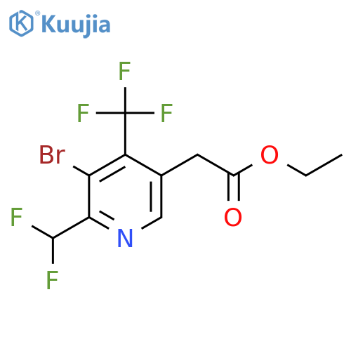 Ethyl 3-bromo-2-(difluoromethyl)-4-(trifluoromethyl)pyridine-5-acetate structure
