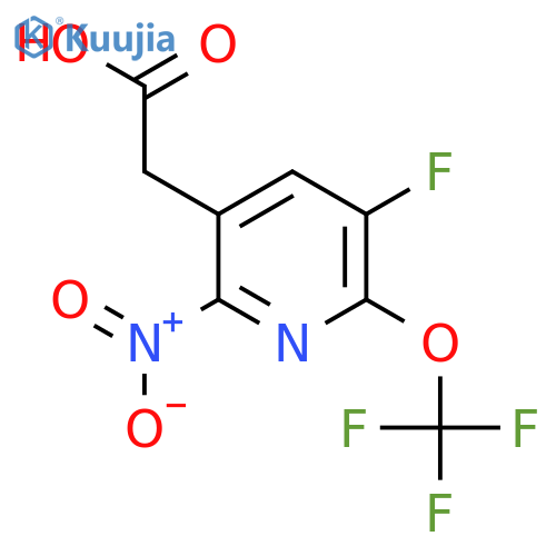 3-Fluoro-6-nitro-2-(trifluoromethoxy)pyridine-5-acetic acid structure