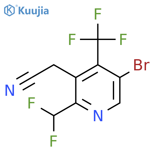 5-Bromo-2-(difluoromethyl)-4-(trifluoromethyl)pyridine-3-acetonitrile structure