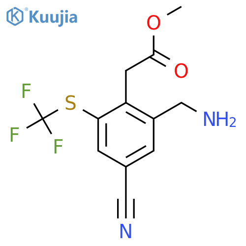 Methyl 2-aminomethyl-4-cyano-6-(trifluoromethylthio)phenylacetate structure